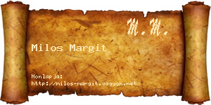 Milos Margit névjegykártya
